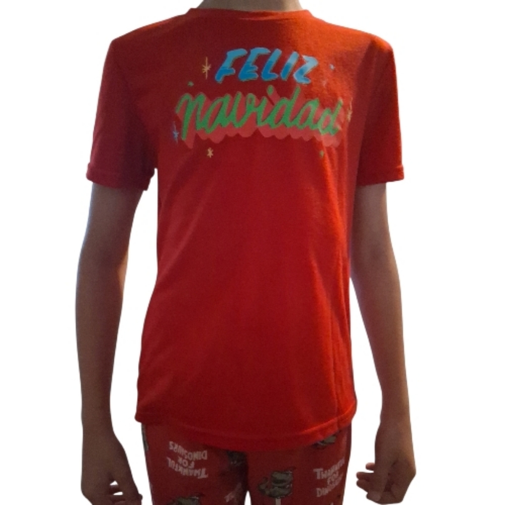 Wondershop 'Feliz Navidad' Boys Red Pajama Short Sleeve Top